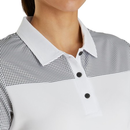 FootJoy Womens Lisle Shirt with Dot Print Yoke