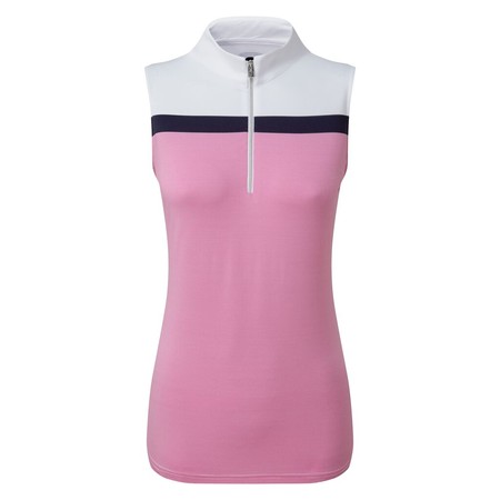 FootJoy Womens Lisle Engineered Stripe Sleeveless Shirt