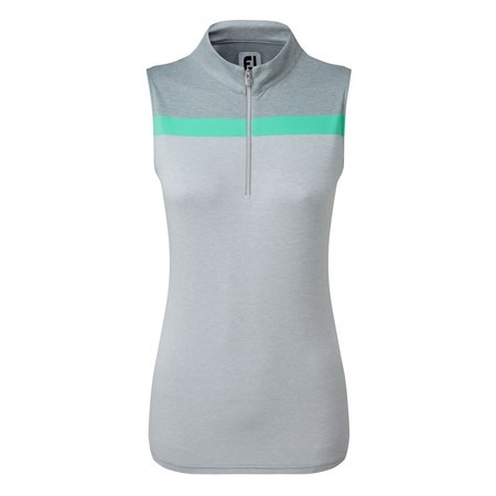 FootJoy Womens Lisle Engineered Stripe Sleeveless Shirt