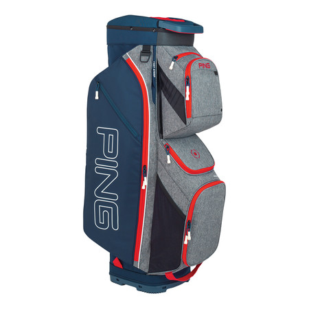 Ping Traverse Cart Bag Heather Grey Navy Scarlet